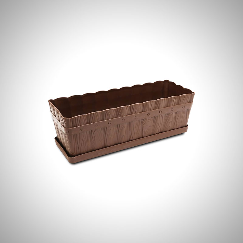 Maceta de plástico rectangular